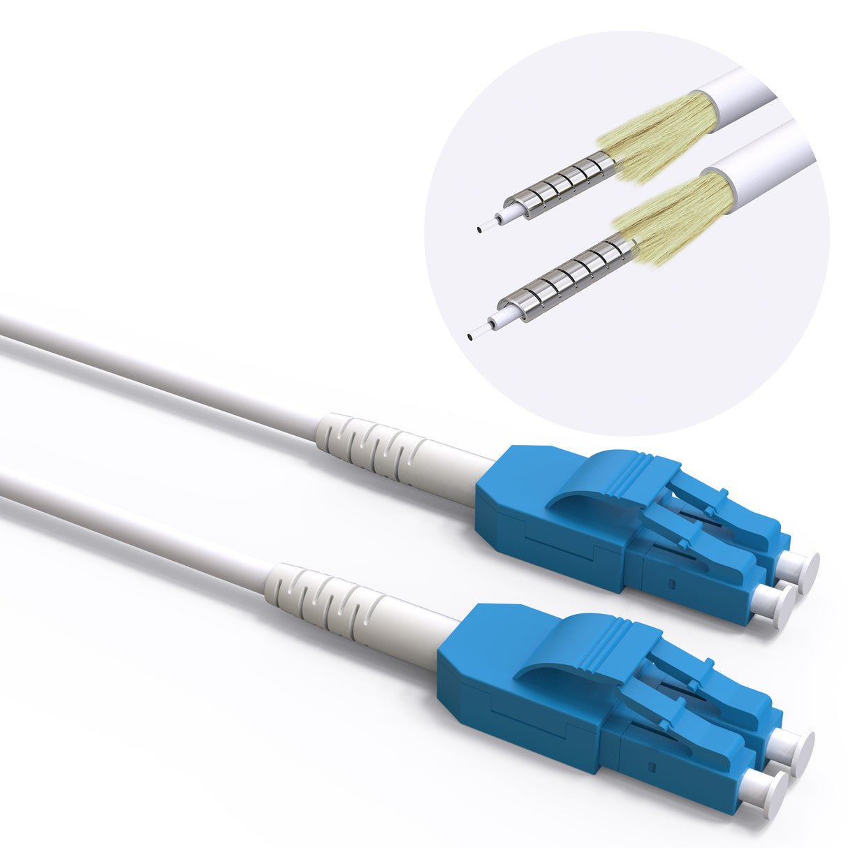 VANDESAIL OS2 LC to LC Armored Uniboot Single Mode Fiber Patch Cables,OS2 Fiber LC-LC Optic Cable 10G SMF LSZH Duplex 9/125μm OD 3.0mm
