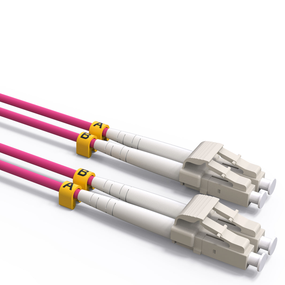 VANDESAIL OM4 LC to LC Fiber Patch Cable, 10G Gigabit Fiber Optic Cables with LC to LC Multimode OM4 Duplex 50/125 OFNP