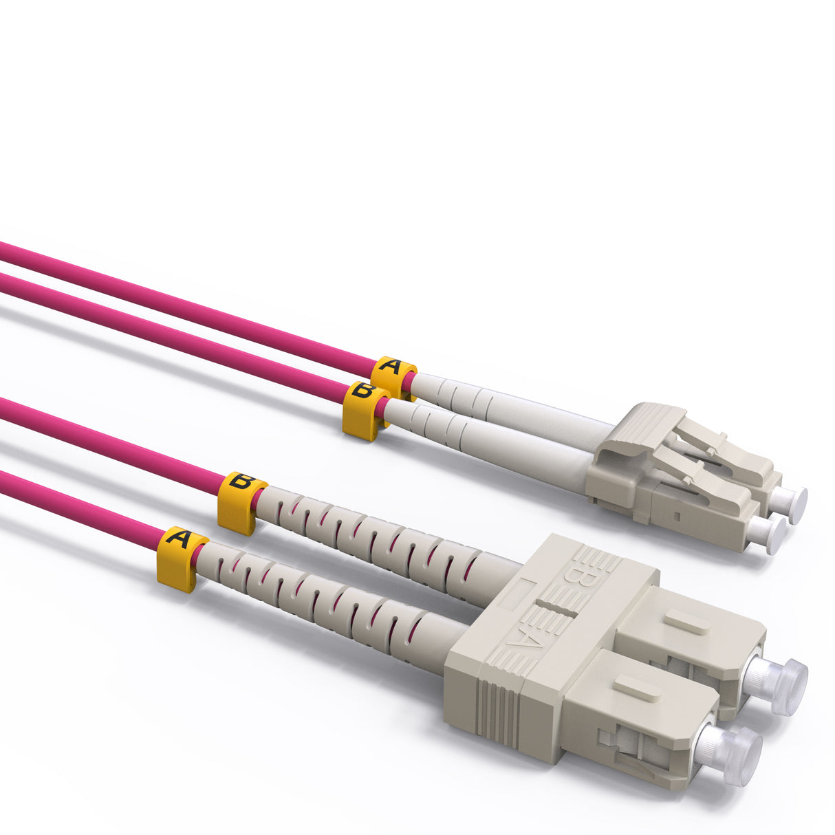 VANDESAIL OM4 SC to LC Fiber Patch Cable 40GB/100GB Duplex Duplex 50/125um Multimode Fiber Optic Cables LSZH