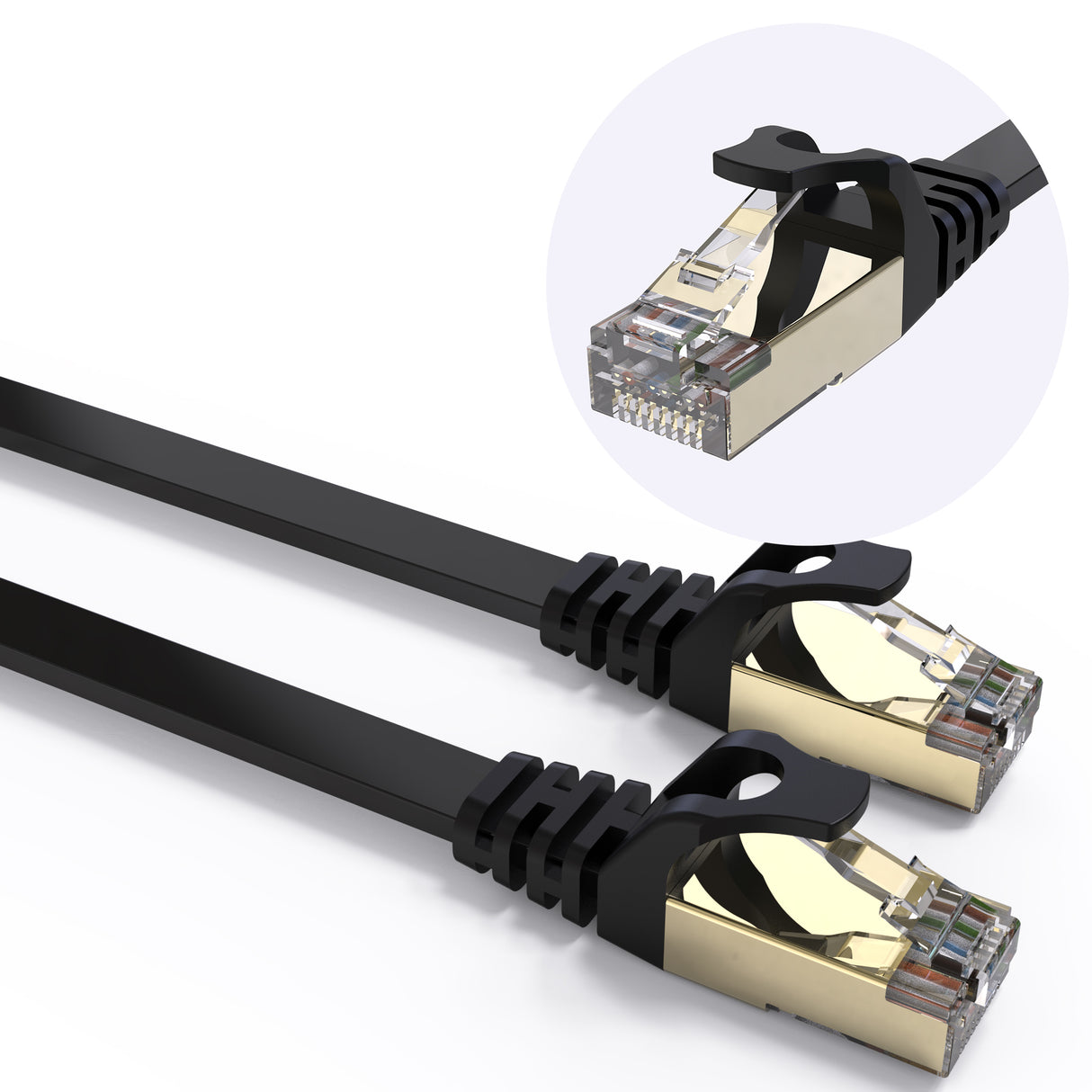 VANDESAIL Cat 7 Ethernet Cable Flat,High Speed Gigabit RJ45 LAN