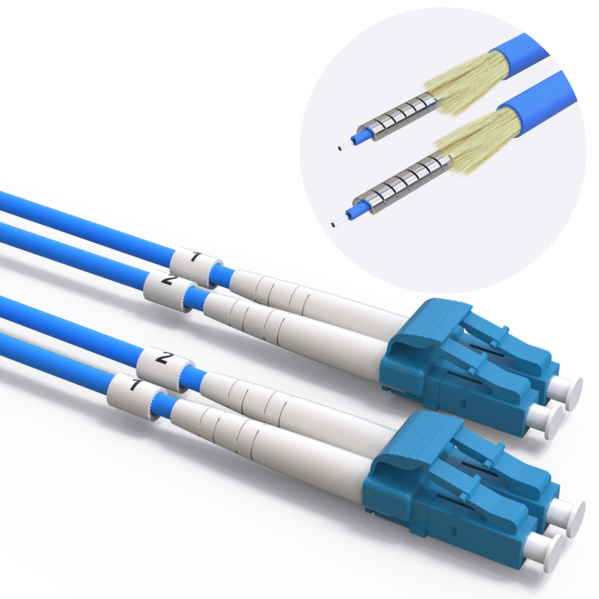 VANDESAIL OS2 LC to LC Armored Single Mode Fiber Patch Cables,OS2 Fiber LC-LC Optic Cable 10G SMF LSZH Duplex 9/125μm OD 3.0mm