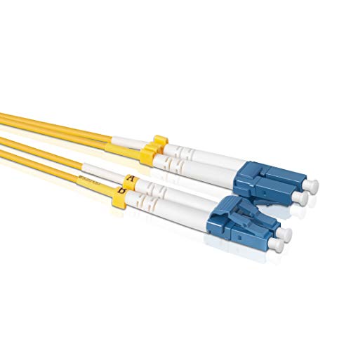 OS2 LC to LC Singlemode Fiber Patch Cable 1 Meter, VANDESAIL 2 Pack 9/125 Fiber Optic Cable Duplex - vandesail