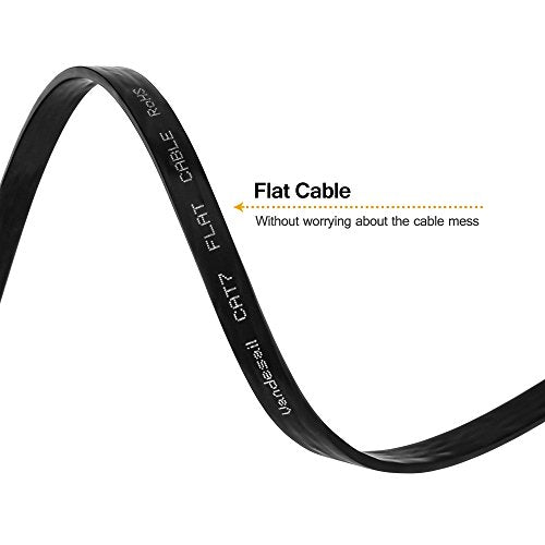Vandesail CAT7 LAN Network Cable (2m/ 6.5ft, Black-1pack) - vandesail