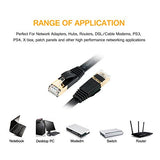 Vandesail CAT7 LAN Network Cable (2m/6.5ft, Black, Half Gold Plug-1pack)