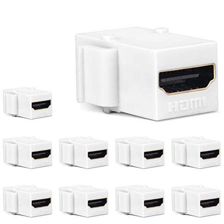 HDMI Keystone Jack, MOERISICAL 10 Pack HDMI Keystone Insert Female to Female Coupler Adapter - vandesail