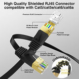 CAT 7 Ethernet Cable, VANDESAIL 10 ft Flat High Speed LAN Cable Shielded RJ45 Connector STP for Switch, Router, Modem, PC Laptop - vandesail